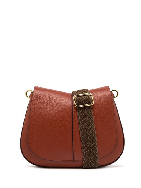 GIANNI CHIARINI HELENA ROUND Leather bag with double shoulder strap brick red - Women’s Bags