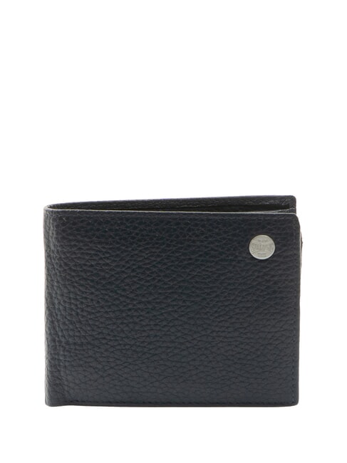SPALDING SNAP Medium hammered leather wallet blue - Men’s Wallets