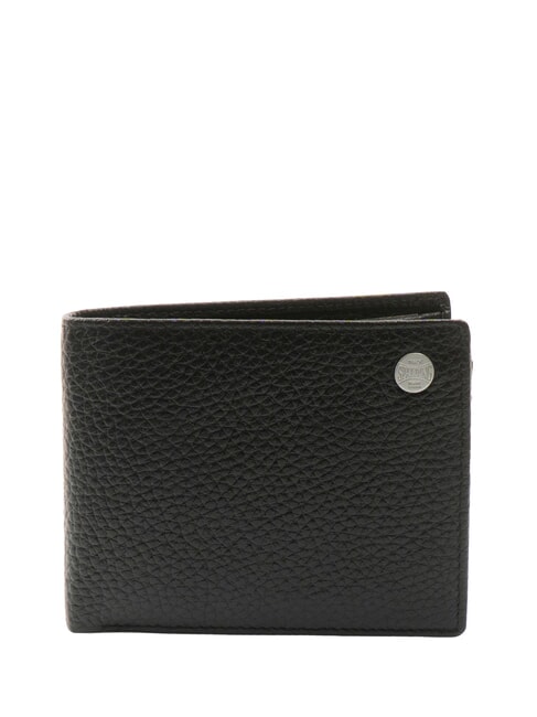 SPALDING SNAP Medium hammered leather wallet black - Men’s Wallets
