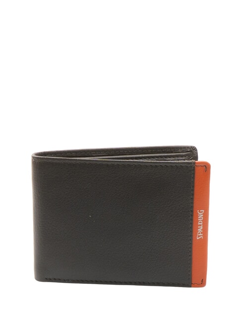 SPALDING STRIPE Leather wallet with coin purse brown/orange - Men’s Wallets