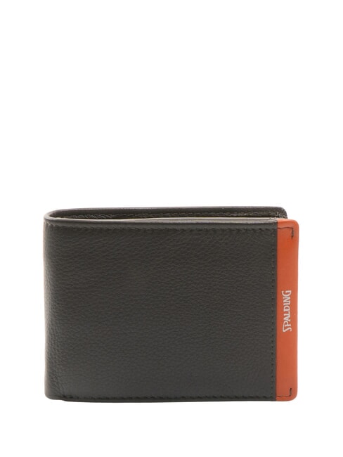 SPALDING SNAP  Men's leather wallet, with coin purse brown/orange - Men’s Wallets