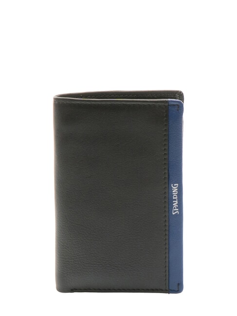 SPALDING STRIPE  Vertical leather wallet black/navy - Men’s Wallets