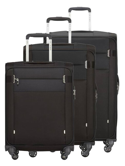 SAMSONITE SET CITYBEAT  Hand luggage + medium + large BLACK - Trolley Set