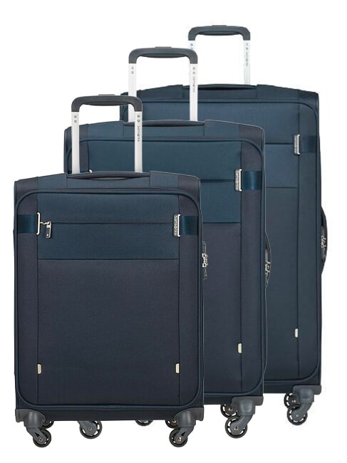 SAMSONITE SET CITYBEAT  Hand luggage + medium + large blu navy - Trolley Set