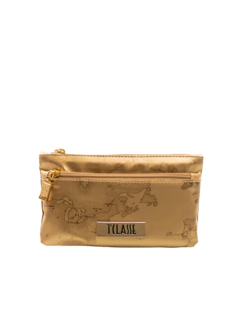 ALVIERO MARTINI PRIMA CLASSE GEO Two zip pouch dark gold - Sachets & Travels Cases