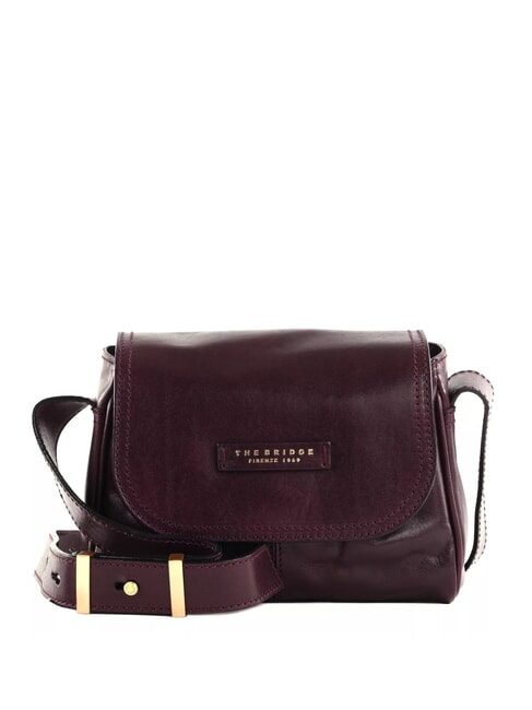 THE BRIDGE FLORA Mini shoulder bag, in leather grape abb. gold - Women’s Bags