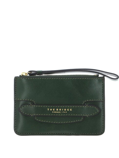 THE BRIDGE LUCREZIA Leather card holder / coin purse english green abb. gold - Women’s Wallets