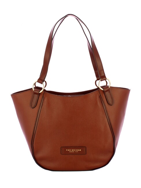 THE BRIDGE DOMITILLA  Leather Shopping Bag BROWN - Women’s Bags