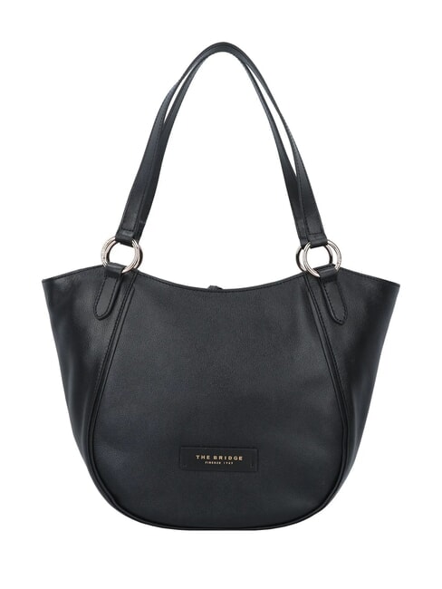 THE BRIDGE DOMITILLA  Leather Shopping Bag Black Gold - Women’s Bags