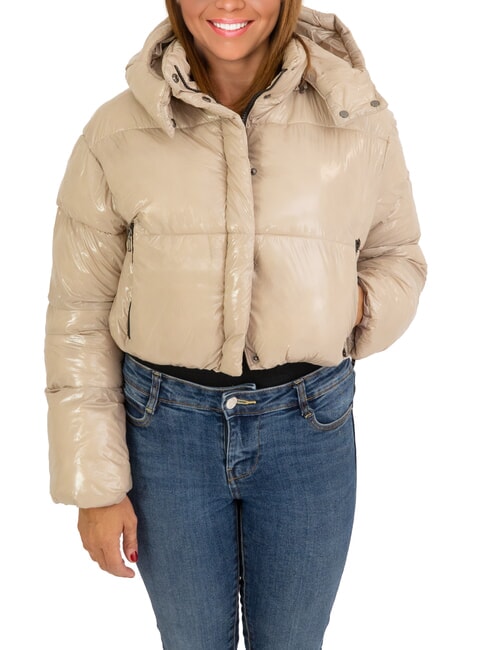 CANADIAN MINGAN Short shiny down jacket with hood recycled glossy goat - Women's down jackets
