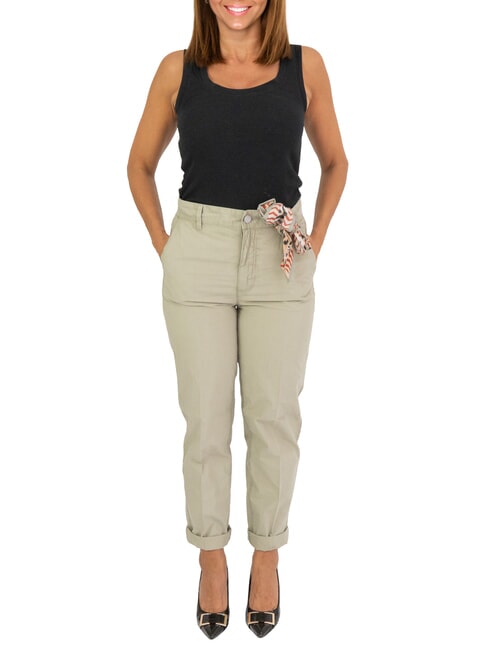 GUESS CANDIS Trousers with scarf sage leaf - Women's Pants