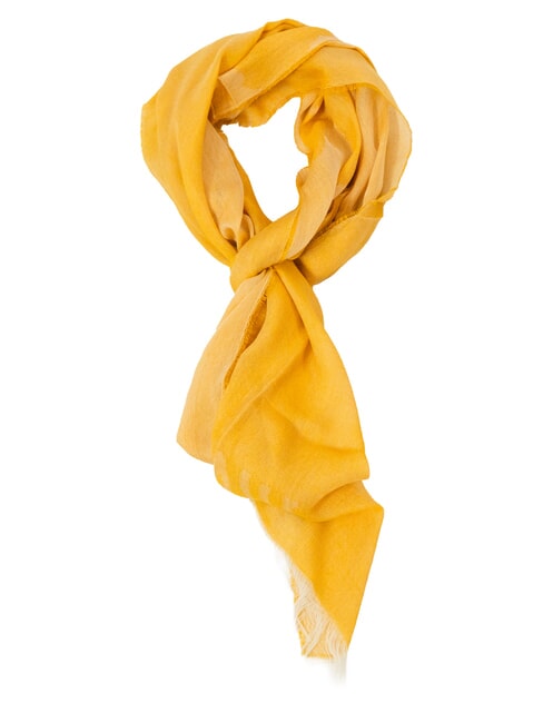 ALVIERO MARTINI PRIMA CLASSE GEO PLAIN Modal and viscose scarf saffron - Scarves