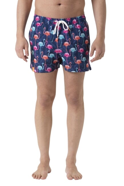 SUN68 BIG PRINT Men's beach costume navy blue/light blue - Swimwear