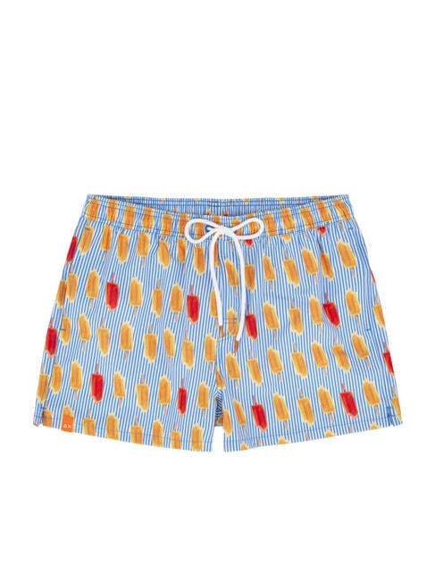 SUN68 BIG PRINT Men's beach costume blue/white - Swimwear