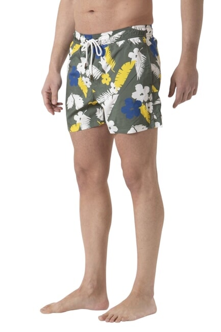 SUN68 CLASSIC PRINT Men's beach costume military / yellow - Swimwear