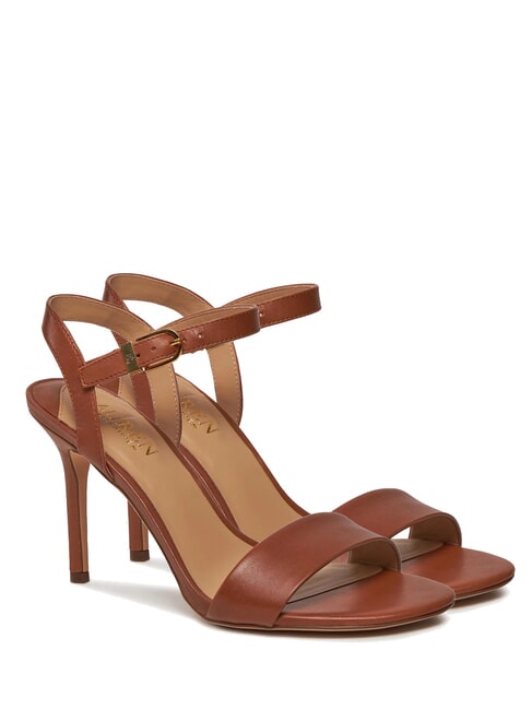 RALPH LAUREN GWEN High leather sandals deep saddle tan - Women’s shoes