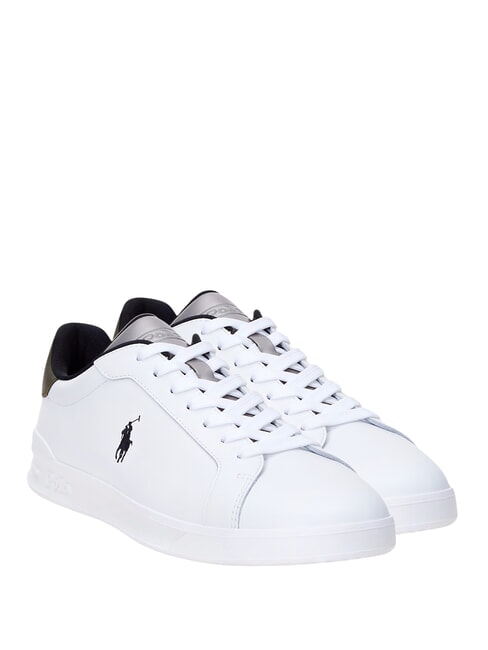 RALPH LAUREN HERITAGE COURT II  Leather sneakers white/gunmetal/olive - Men’s shoes
