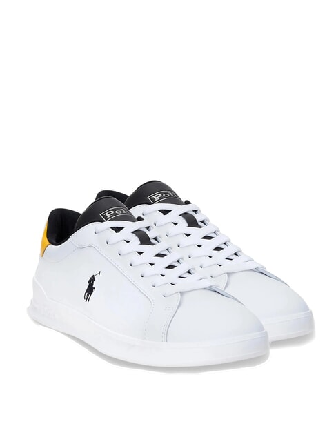 RALPH LAUREN HERITAGE COURT II  Leather sneakers white/black/yellow - Men’s shoes