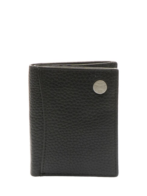 SPALDING SNAP  Hammered leather wallet black - Men’s Wallets