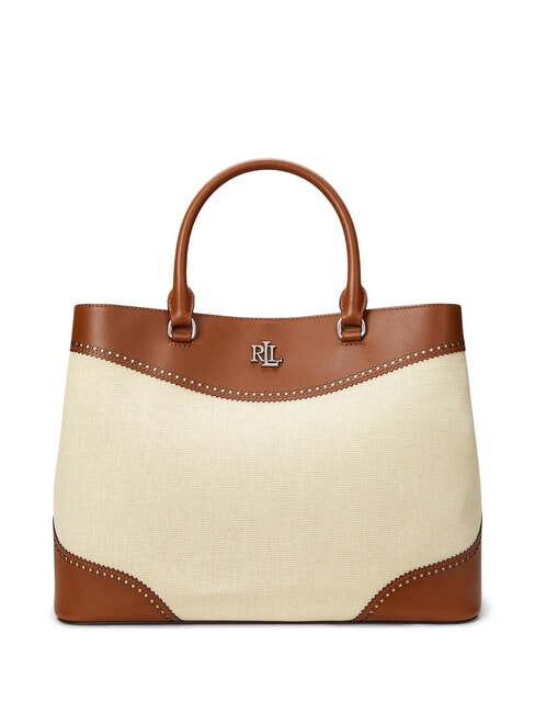 RALPH LAUREN MARCY 36 Straw handbag with shoulder strap light natural/lauren tan - Women’s Bags