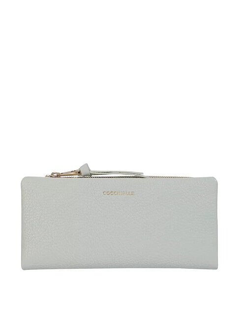 COCCINELLE SOFTY Hammered leather wallet celadon green - Women’s Wallets