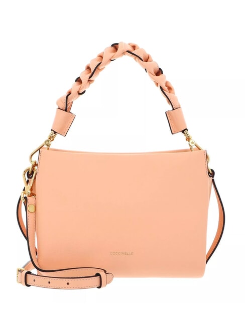 COCCINELLE BOHEME GRANA DOUBLE Handbag, with shoulder strap, in leather sunrise/pot - Women’s Bags