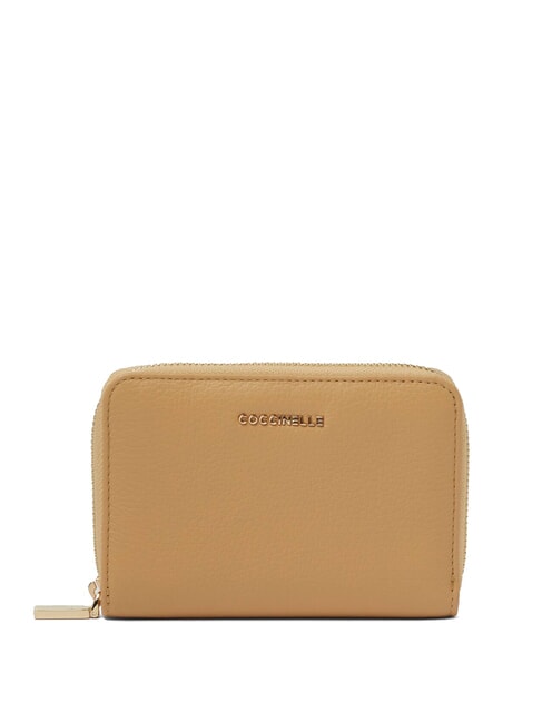 COCCINELLE METALLIC SOFT metallic soft portafoglio pelle martellata Zip Around Wallet fresh beige - Women’s Wallets