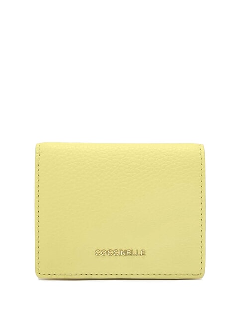 COCCINELLE METALLIC SOFT  Small leather wallet lime wash - Women’s Wallets