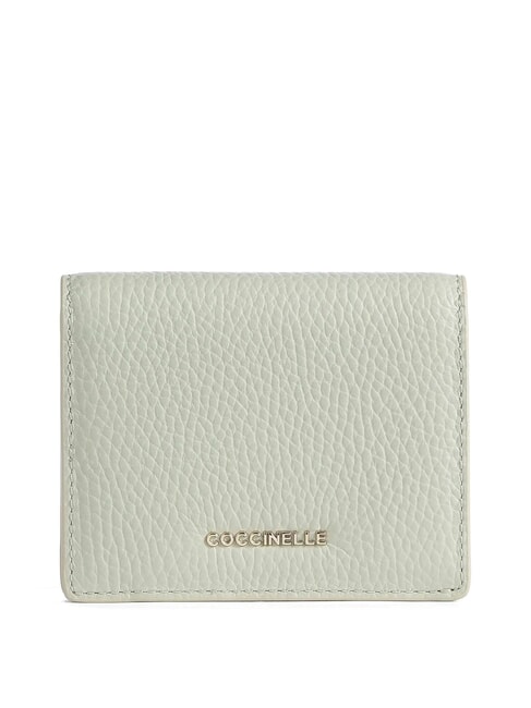 COCCINELLE METALLIC SOFT  Small leather wallet celadon green - Women’s Wallets