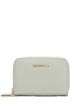 COCCINELLE METALLIC SOFT  Small zip around wallet celadon green - Women’s Wallets