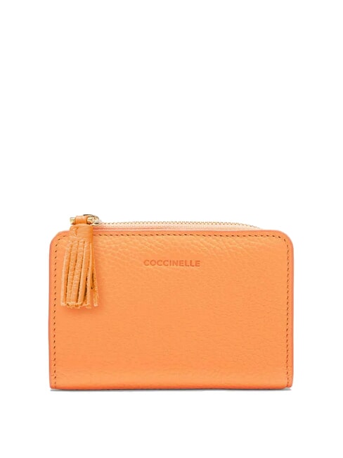COCCINELLE TASSEL tassel portafoglio pelle martellata Pebbled leather wallet sunrise - Women’s Wallets