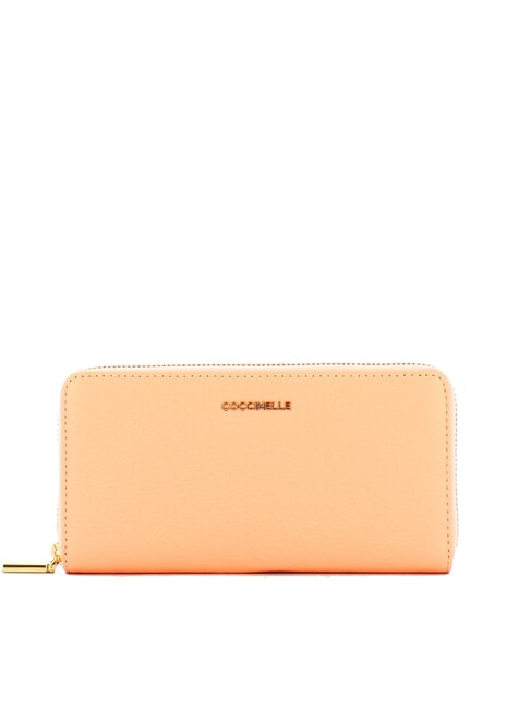 COCCINELLE METALLIC SOFT Wallet in textured leather sunrise - Women’s Wallets