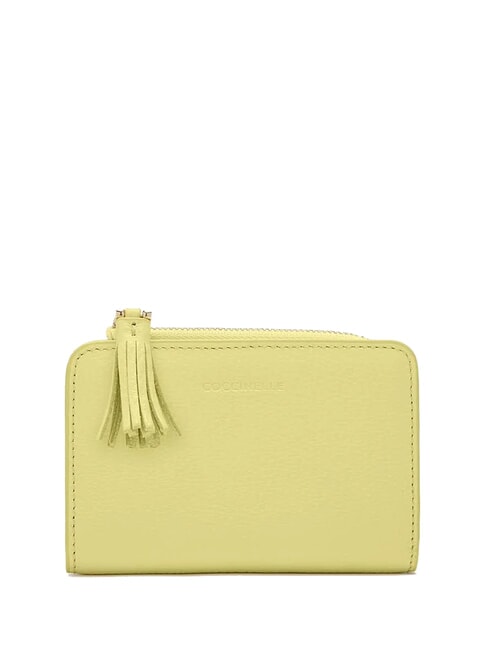 COCCINELLE TASSEL tassel portafoglio pelle martellata Pebbled leather wallet lime wash - Women’s Wallets