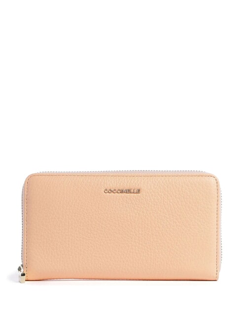 COCCINELLE METALLIC SOFT Textured leather zip wallet sunrise - Women’s Wallets