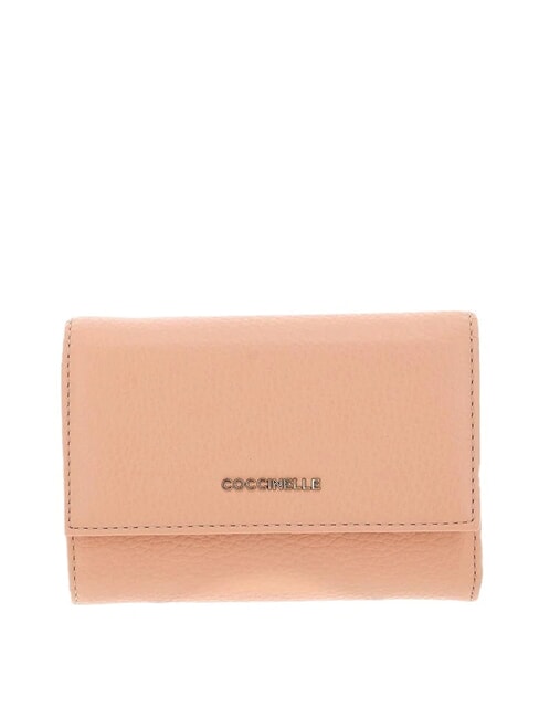 COCCINELLE METALLIC SOFT Hammered leather bifold wallet sunrise - Women’s Wallets