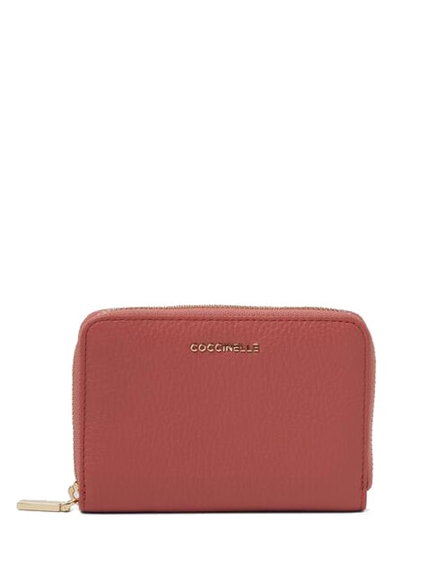 COCCINELLE METALLIC SOFT metallic soft portafoglio pelle martellata Zip Around Wallet pot - Women’s Wallets