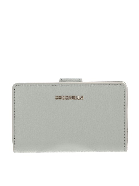 COCCINELLE METALLIC SOFT Wallet in hammered leather celadon green - Women’s Wallets