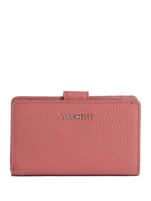 COCCINELLE METALLIC SOFT Wallet in hammered leather pot - Women’s Wallets