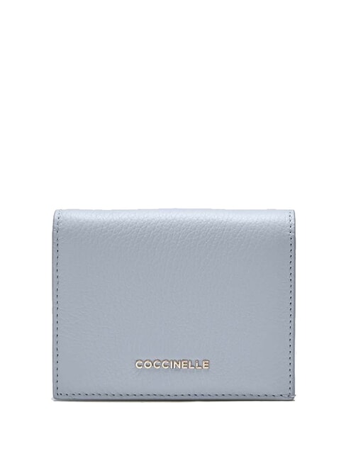 COCCINELLE METALLIC SOFT Small leather wallet mist blue - Women’s Wallets