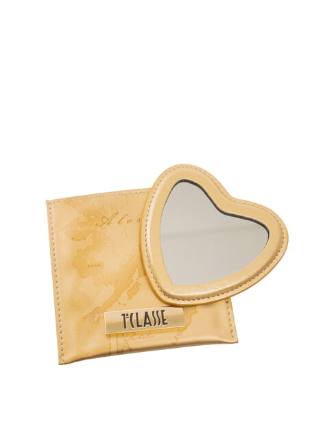 ALVIERO MARTINI PRIMA CLASSE GEO Heart mirror with case antique gold - Accessories for bags