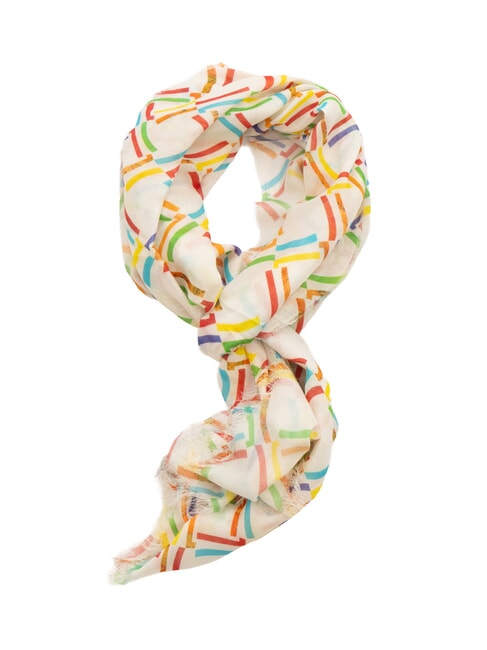 ALVIERO MARTINI PRIMA CLASSE MULTICOLOR Viscose blend scarf white - Scarves