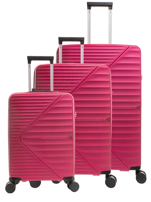 LESAC AIR FLOW Set of 3 trolleys: cabin, medium, large peach red - Trolley Set