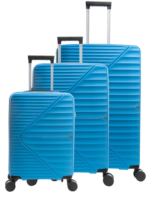 LESAC AIR FLOW Set of 3 trolleys: cabin, medium, large lake blue - Trolley Set