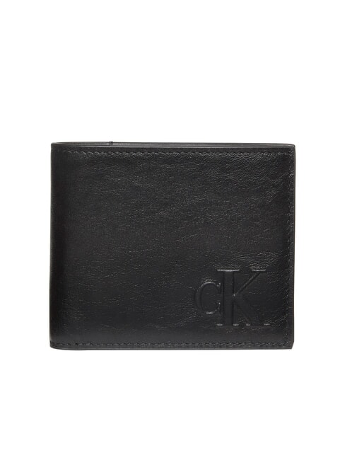 CALVIN KLEIN SCULPTED IMPRESSION 8cc Leather Wallet on black - Men’s Wallets