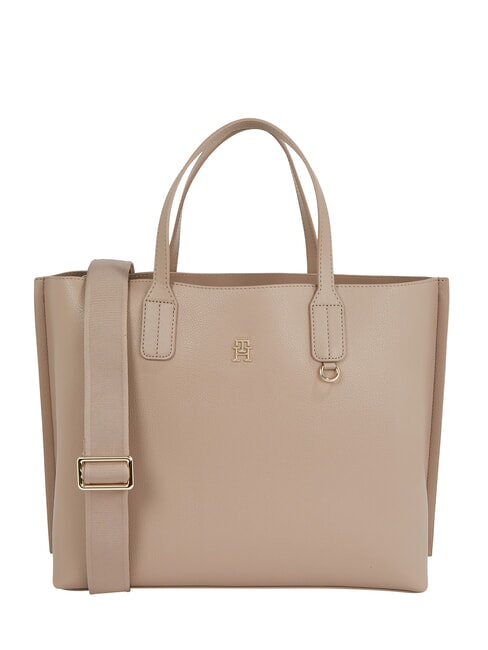 TOMMY HILFIGER TH DISTINCT Handbag, with removable shoulder strap coastal taupe - Women’s Bags