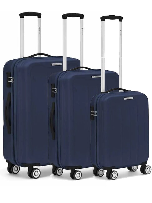 R RONCATO FLIGHT Set of 3 hand luggage trolleys, medium, large deep blue - Trolley Set