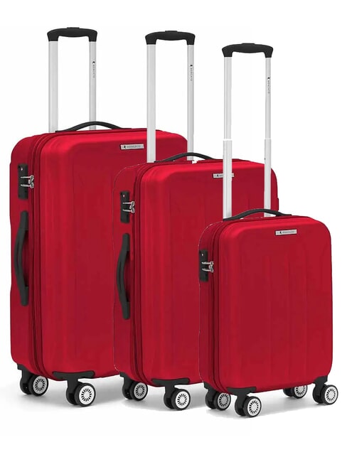 R RONCATO FLIGHT Set of 3 hand luggage trolleys, medium, large red tango - Trolley Set