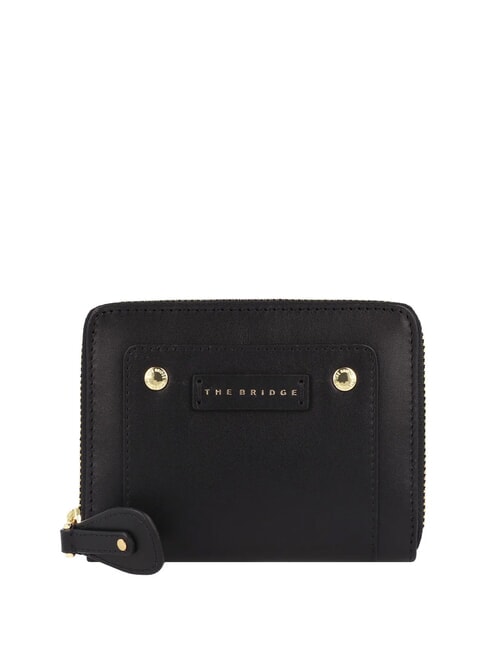 THE BRIDGE CECILIA Medium zip around leather wallet Black Gold - Women’s Wallets