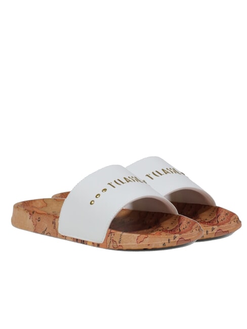 ALVIERO MARTINI PRIMA CLASSE GEO JR Slippers with logo and studs white - Women’s shoes