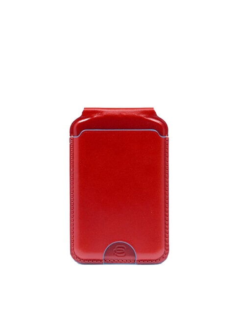 PIQUADRO BLUE SQUARE MagSafe Card Holder with Tracker RED - Men’s Wallets